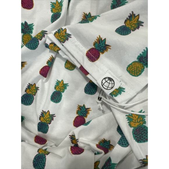 Free Planet Mens Pineapple Print Stretch Graphic Tee Size Large White Multicolor - Picture 9 of 9